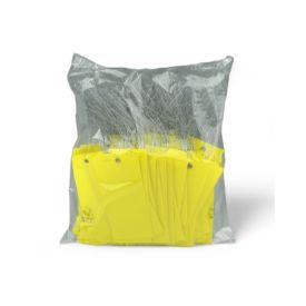 Hangetiketten plastic 12x5 Kleur Geel zak a 250 stuks