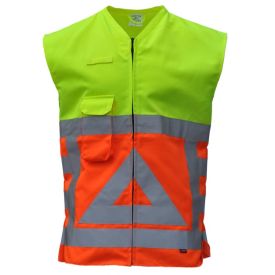 Verkeersregelaarsvest Klasse 3 maat 5XL Fluor Oranje/Fluor Geel
