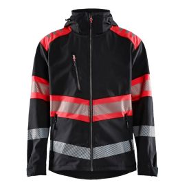 Blaklader Softshell Jack 4494 Klasse 1 maat 4XL Zwart/Fluor Rood